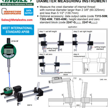 Alternative view of INSIZE Internal Thread Crest Diameter Gauge 2247-5 (API5B, Digital Indicator res; 0.01mm) Accuracy; 0.02 mm, Range; 2 3/8-5 1/2"/60.325-139.7 mm