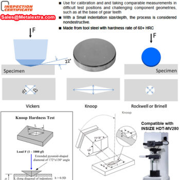 Alternative view of INSIZE Knoop Hardness Test Block HDT-B-HK Series (Type HK0, HK1) Range; 200 - 800