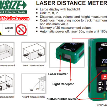 INSIZE Laser Distance Meter 9561 1st edition DISCONTINUED (Laser class II <1mW, Resolution; 1mm, 10mm, 0.1”, 0.01ft) Range; 0.05meter - 80meter - Image 8