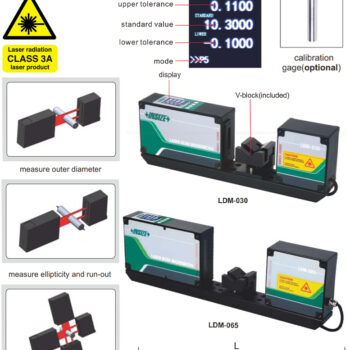 INSIZE Laser Scan Micrometer LDM-030 (Dual Channel RS485 Output), Resolution; 0.01/0.1/1/10/100μm, Range; Ø0.1mm - Ø30mm - Image 2