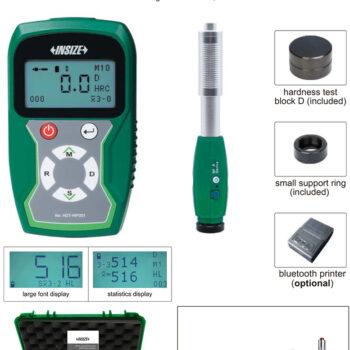 INSIZE Leeb Hardness Tester HDT-WP201 Wireless Probe (Bluetooth, ASTM A956, DIN50156, GB/T17394) Range; 255-2180N/mm² - Image 3