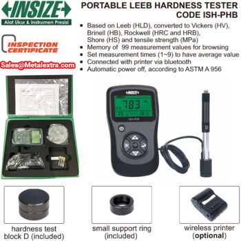 INSIZE Leeb Hardness Tester ISH-PHB (Bluetooth, ASTM A956, DIN50156, GB/T17394) Range: 225 - 2180N/mm² - Image 8