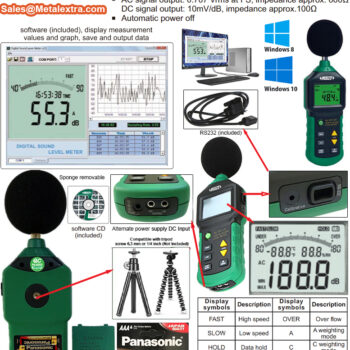 INSIZE Digital Sound Level Meter 9351-130 (RS232, Standard IEC651 Type 2, ANSI S1.4 Type 2) Accuracy; ±2dB, Sound Range; 30~130dB - Image 8