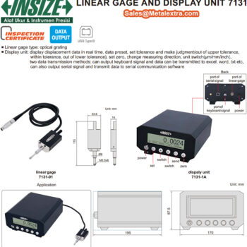 INSIZE Linear Gauge & Display Unit 7131 (RS232C port, Alarm, Resolution; 0.1μm) IP 50, For linear gauge 1 channel - Image 3