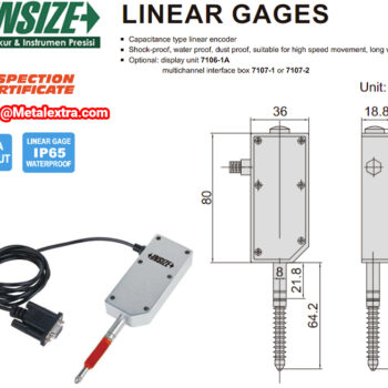 INSIZE Linear Probe Gauge 7107 (Capacitance Encoder, IP65, RS232) Accuracy 20μm, Range; ≤Ø12mm - Image 3