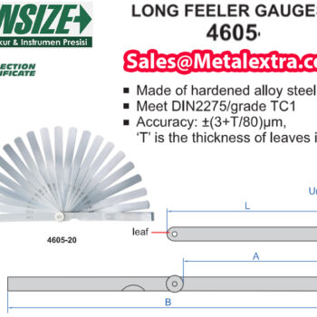 Alternative view of INSIZE Long Feeler Gauges 4605 Series (Swivel Leaf Type, Standard DIN2275/grade TC1) Range: 0.05mm - 1mm