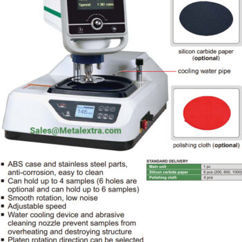 Alternative view of INSIZE Grinder and Polisher (50-150r/min) 4 sample hold Ø30mm, MLP-GP260