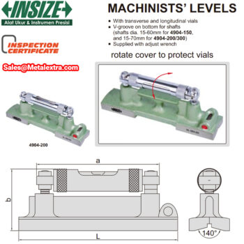 Alternative view of INSIZE Machinist's Spirit Level 4904, Range;150mm, 200mm, 300mm