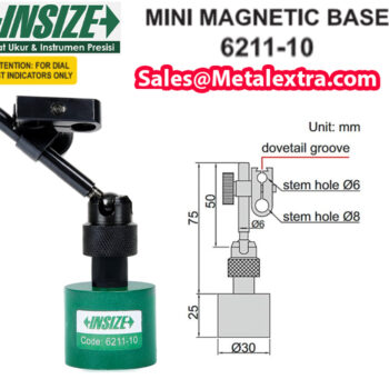 INSIZE Mini Magnetic Base 6233-12 (Base; ±⌀30mm, Stem ⌀8mm) Range; 10 kgf - Image 3