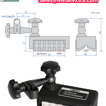 Alternative view of INSIZE Mini Magnetic Base 6233-12 (Dovetail Base; ±38x58mm, Stem ⌀8mm) Range; 12 kgf