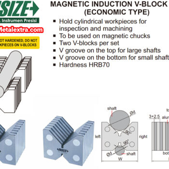 Alternative view of INSIZE Magnetic Induction V-Block Set 6899 (Hardness HRB 70) Range; ⌀6mm～⌀50mm