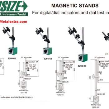 INSIZE Magnetic Stand for Flat Surface 6201-60, 60 Kgf, stem ⌀8mm, ⌀4mm - Image 4