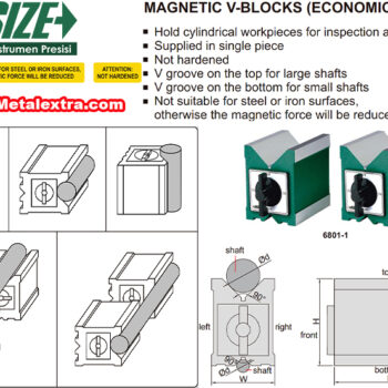 Alternative view of INSIZE Magnetic V-Blocks 6801 (Economy Type, Force 627N - 941N) Range; ⌀6mm～⌀67mm