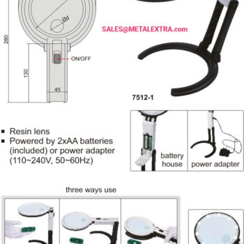 Alternative view of INSIZE Magnifier 7512-1 Magnify 2X-4X LED Rentang lengan 410mm