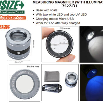 INSIZE Measuring Magnifier Loupe 7527-D1 (Rechargeable Ultraviolet LED lights, Grad; 0.5mm) Lens Ø30mm, Magnify Range; 10x - Image 6