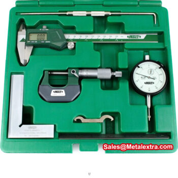 INSIZE Measuring Tool Set 6pcs 5061 (Caliper, Micrometer, Dial test, 90° beveled edge square, Ruler, Scriber set)