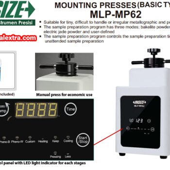 INSIZE Metallographic Mounting press MLP-MP62 (1-tank 800W, Heating ±200°) Sample Ø30mm, Customizable Ø22mm, Ø45mm - Image 4