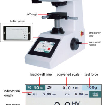 INSIZE Micro-Vickers Hardness Tester HDT-MV320 Printer-Type (Motorised, ISO 6507) Magnification; 400x, Range; 0.098N(10gf) - 9.8N (1kgf) - Image 5