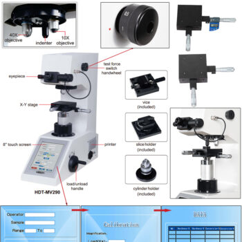 INSIZE Micro-Vickers Hardness Tester HDT-MV290 Series Thermal Print (Manual/Motor Driven, ISO 6507) Magnification; 400x, Range; 0.098N(10gf) - 9.8N (1kgf) - Image 5