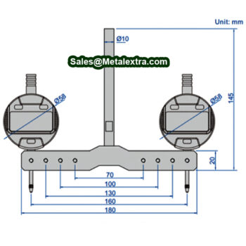 INSIZE Vertical Milling Machine Perpendicularity Measuring Gauge 2258-101 (Res; 0.001mm/0.00005", Shank; Ø10mm) Accuracy; 0.003mm, Range; ≤160mm - Image 7