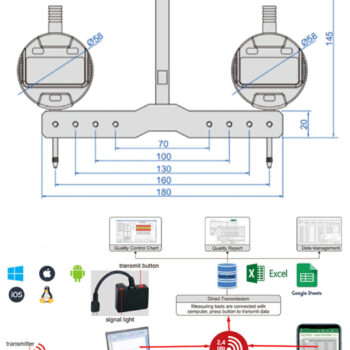 INSIZE Vertical Milling Machine Perpendicularity Measuring Gauge 2258-101 (Res; 0.001mm/0.00005", Shank; Ø10mm) Accuracy; 0.003mm, Range; ≤160mm - Image 8