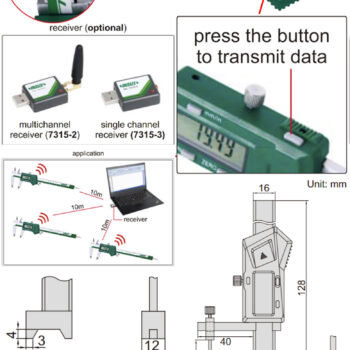 INSIZE Mini Digital Height Gauge 1146-20BWL (Wireless Output) Accuracy; 20μm, Range: 0-20 mm - Image 3