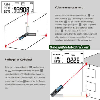 INSIZE Mini Laser Distance Meter 9565-E40 (Type-C, Bluetooth, Laser class II <1mW, Resolution; 0.001mm, 1/16”, 0.001ft) Range; 0.2meter - 40meter - Image 7