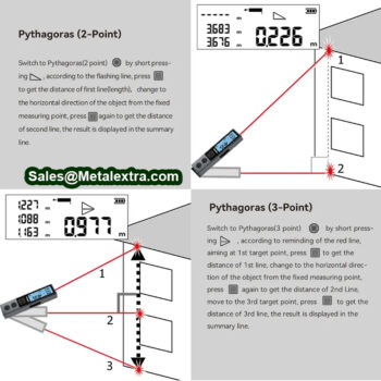 INSIZE Mini Laser Distance Meter 9565-E40 (Type-C, Bluetooth, Laser class II <1mW, Resolution; 0.001mm, 1/16”, 0.001ft) Range; 0.2meter - 40meter - Image 6