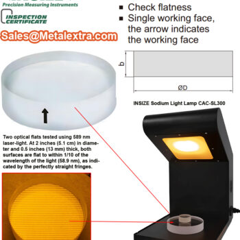 Alternative view of INSIZE Optical Flats 4191 for Optical Setting Standard METRIC, Flatness Range; 0.03μm - 0.1μm