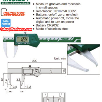 Alternative view of INSIZE Outside Groove Caliper 1535-100 (Data output) Accuracy; ±30μm, Range: 100mm