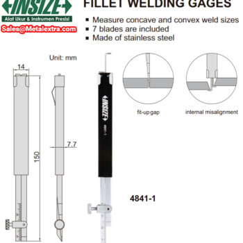INSIZE Pipe Seam Weld Gauge 4841 (Stainless Steel Ruler) Range; ⌀0.7mm - ⌀4mm - Image 4