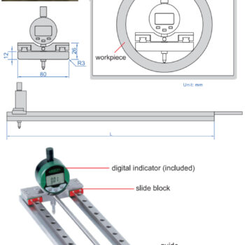 INSIZE Pipe Straightness Gauge 2226-400 Series (Resolution 0.01mm/0.0005", Accuracy; 0.05mm) Range; 400mm - Image 3