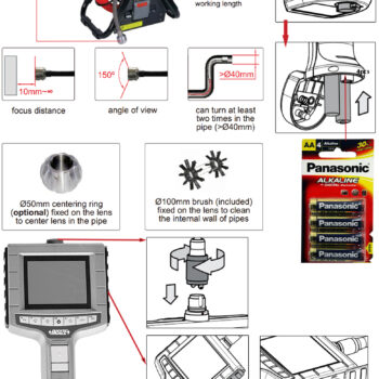 INSIZE Pipe Videoscope ISV-VP280 Acid & Alkali Resistant (Camera 0,3Mpx, USB ) IP 68, Range; 30 Meter, Lens; 28mm - Image 8