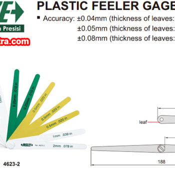 Alternative view of INSIZE Plastic Feeler Gauge 4623 (Swivel Leaf Type) Range: 0.25mm - 5mm