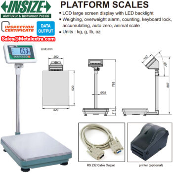 INSIZE Platform Weight 8401 (Digital 6 digits, 5.2cm height with backlight, Rechargeable) Range; 60kg - 300kg - Image 3