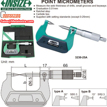 INSIZE Point Micrometer 3230 (Resolution 0.01mm) Accuracy ±4µm, Range; ⌀25mm - ⌀100mm - Image 4