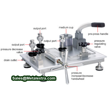 Alternative view of INSIZE Pressure Gauge Calibration Pumps 5230-HP Series (For 2 Pressure Gauge) Range; ≤60 MPa / ≤9000 Psi / ≤600 Bar