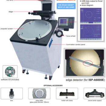 Alternative view of INSIZE Profile Projector 10-100x, DRO, RS232C USB Output ISP-A6000E