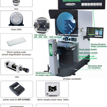 Alternative view of INSIZE Horizontal Profile Projector  ISP-W4025, 5~100x (DRO + RS232C Data Output) View field: Ø4mm - Ø80mm