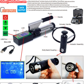 Alternative view of INSIZE Pull-off Adhesion Tester SPT-AD21 (Rechageable, Micro-USB) With 20mm Dollies Kit ≤2900 psi / ≤20 MPa