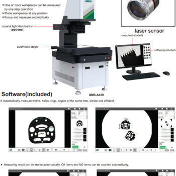 INSIZE Quick Scope Measurement 2D System QMS-A450 (CNC Motorised) Zoom 14.2x, Accuracy: ±3μm,  Range; 350x250x200mm - Image 3