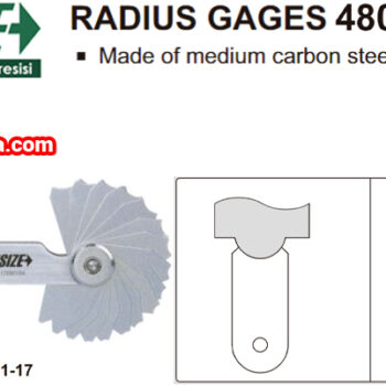 INSIZE Radius Gauge Set 4801 (Arch Angle Fillet Gauge) Accuracy; ±0.03mm, Range; 1-25mm - Image 4
