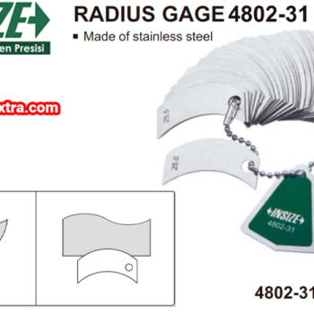 INSIZE Radius Gauge 4802-31 (Arch Angle 31pcs) Accuracy; ±0.06mm, Range; 25-40mm - Image 2