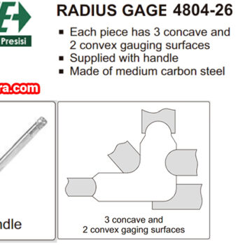 INSIZE Radius Gauge Set 4804-26 (Arch Angle 26pcs) Accuracy; ±0.05mm, Range; 0.5-13mm - Image 3