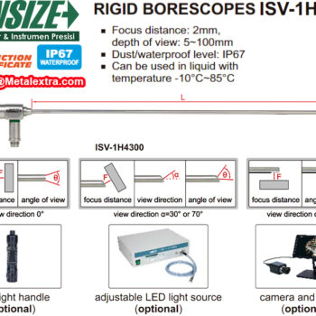 Alternative view of INSIZE Rigid Bore Scope ISV-1H4 Series (Depth of view; 5 - 100mm) IP67, Lengths; 174mm - 302mm