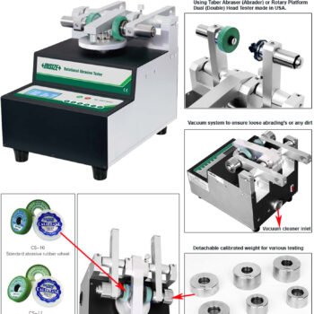 INSIZE Rotational Abrasion Tester QMY-AP32 (ISO 7784-2 - 9352, GB/T1768, ASTM D3884 - D1175) Range;  500g - 1000g - Image 5