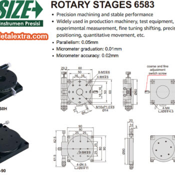 INSIZE Rotary Stage 6583-60H Screw micrometer grad; 0.01mm (360°coarse, ±5°fine, Concentricity: 0.03mm) Stage; Ø60mm - Image 5
