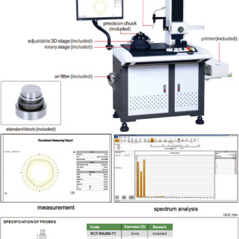 Alternative view of INSIZE Roundness & Cylindrical 2D - 3D Tester RCT-RA260, Ø260mm, 6Rpm, res 0.001μm, 0.8mpa