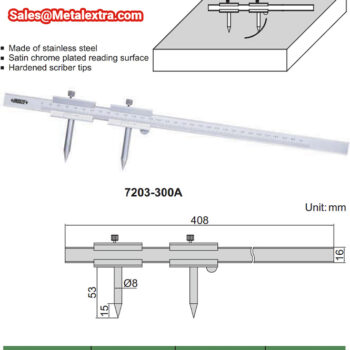 INSIZE Scribing Caliper 7203-300A (Graduation 0.1mm) Range; 51-300mm - Image 4