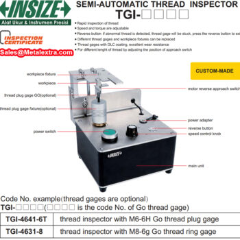Alternative view of INSIZE Semi-Automatic Thread Inspector TGI-Series (Go Thread ring & Plug gauge) Accuracy; ±5µm, Range; M3 - M36